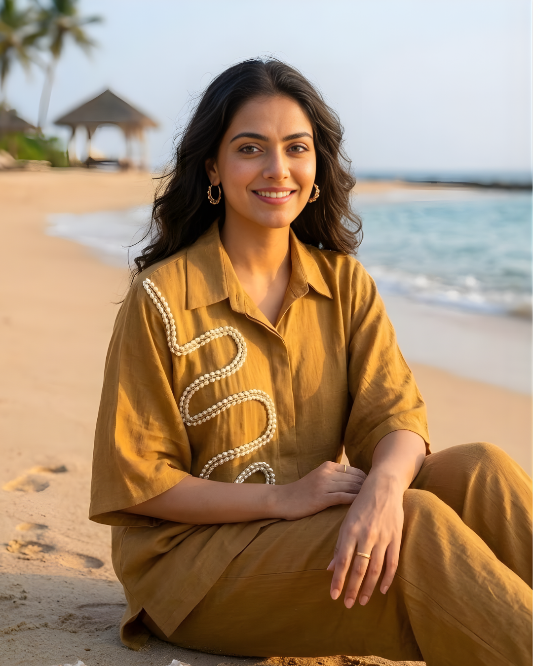 Khakee Kaftan Cord Set