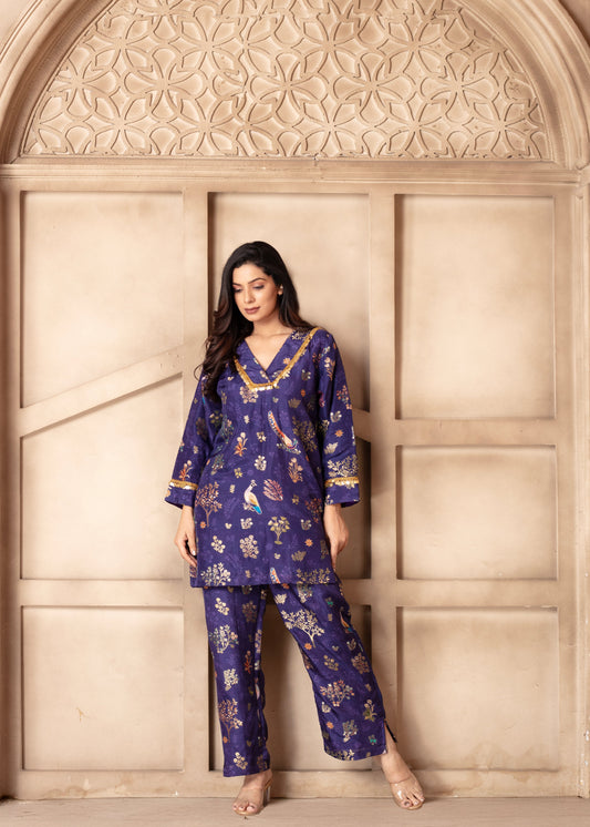 Purple Brocade Cord Set