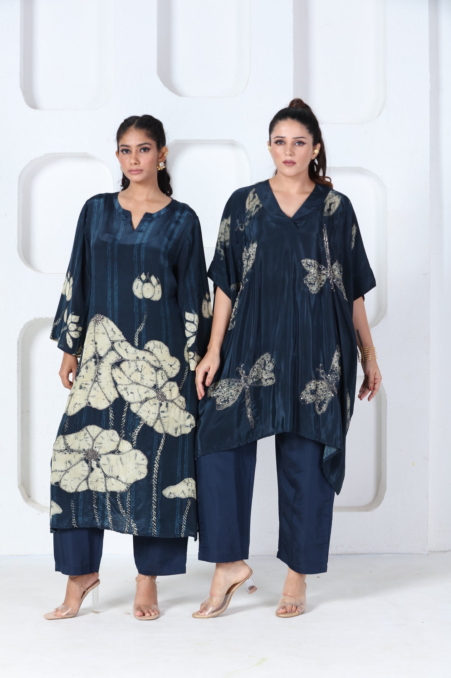 Indigo Printed Kaftan Set