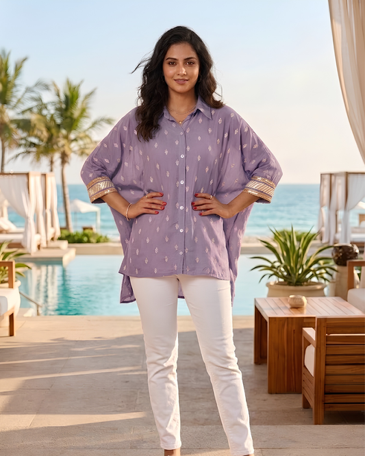 Lilac Kimono Shirt