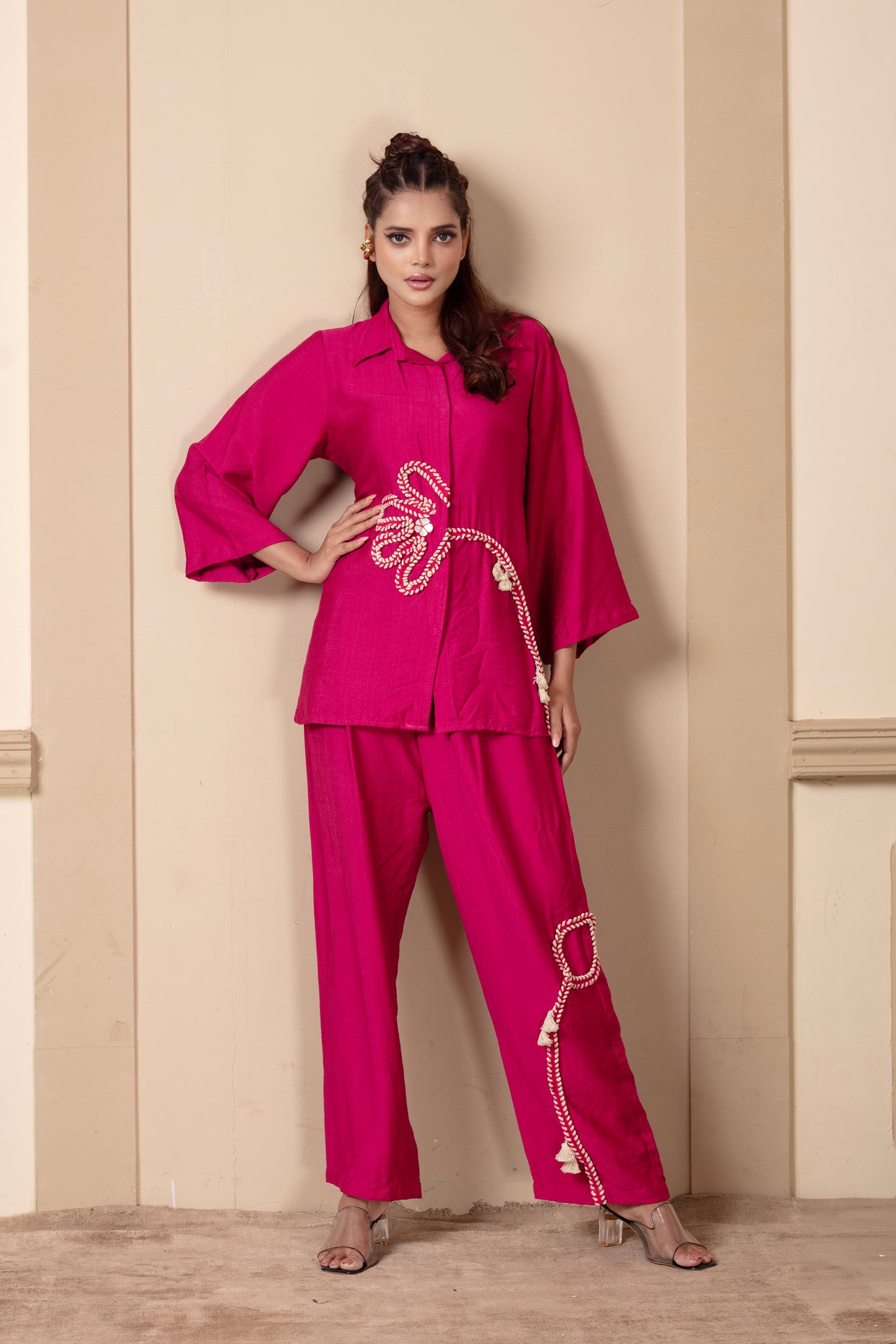 Pink Floral Cord Set