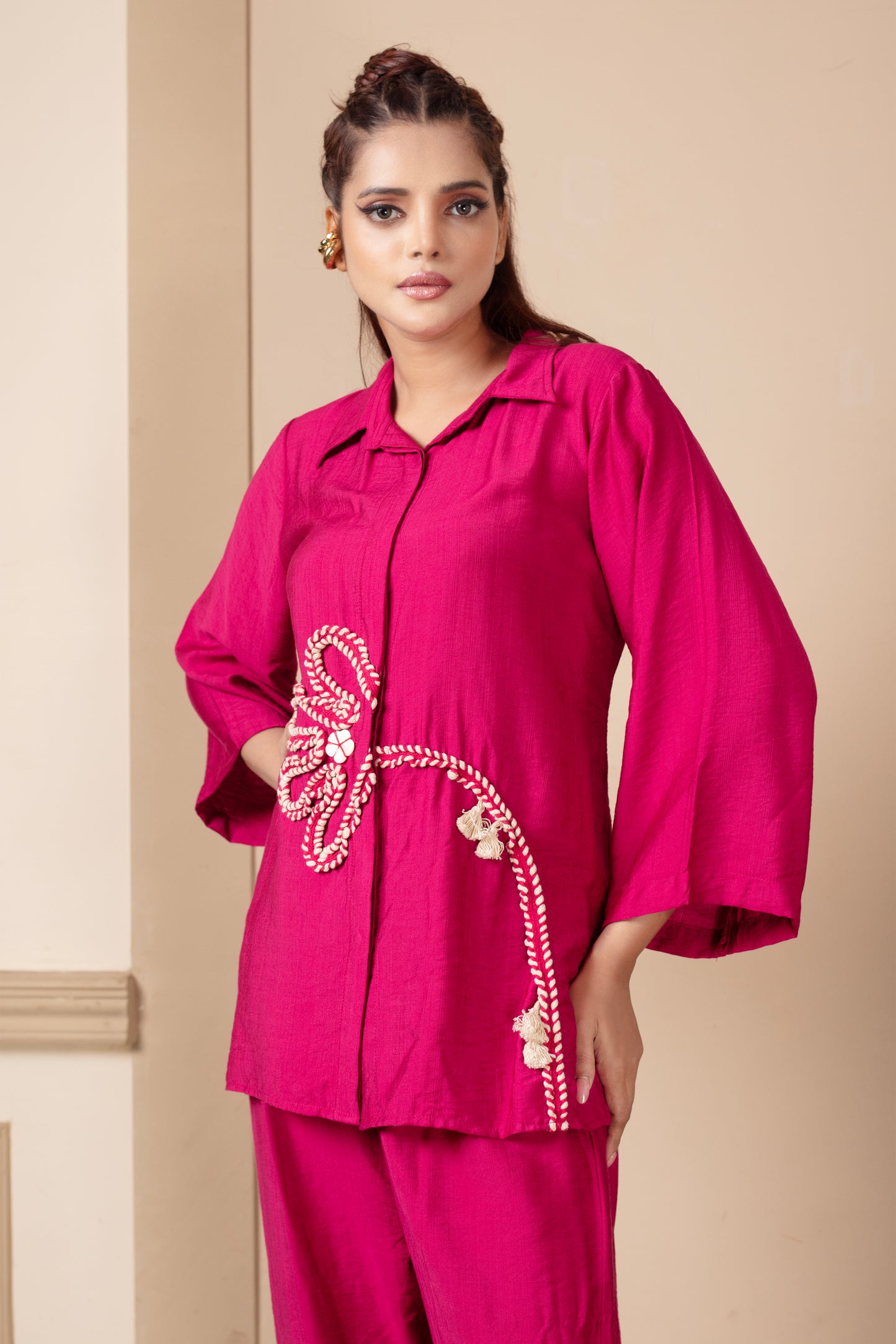 Pink Floral Cord Set