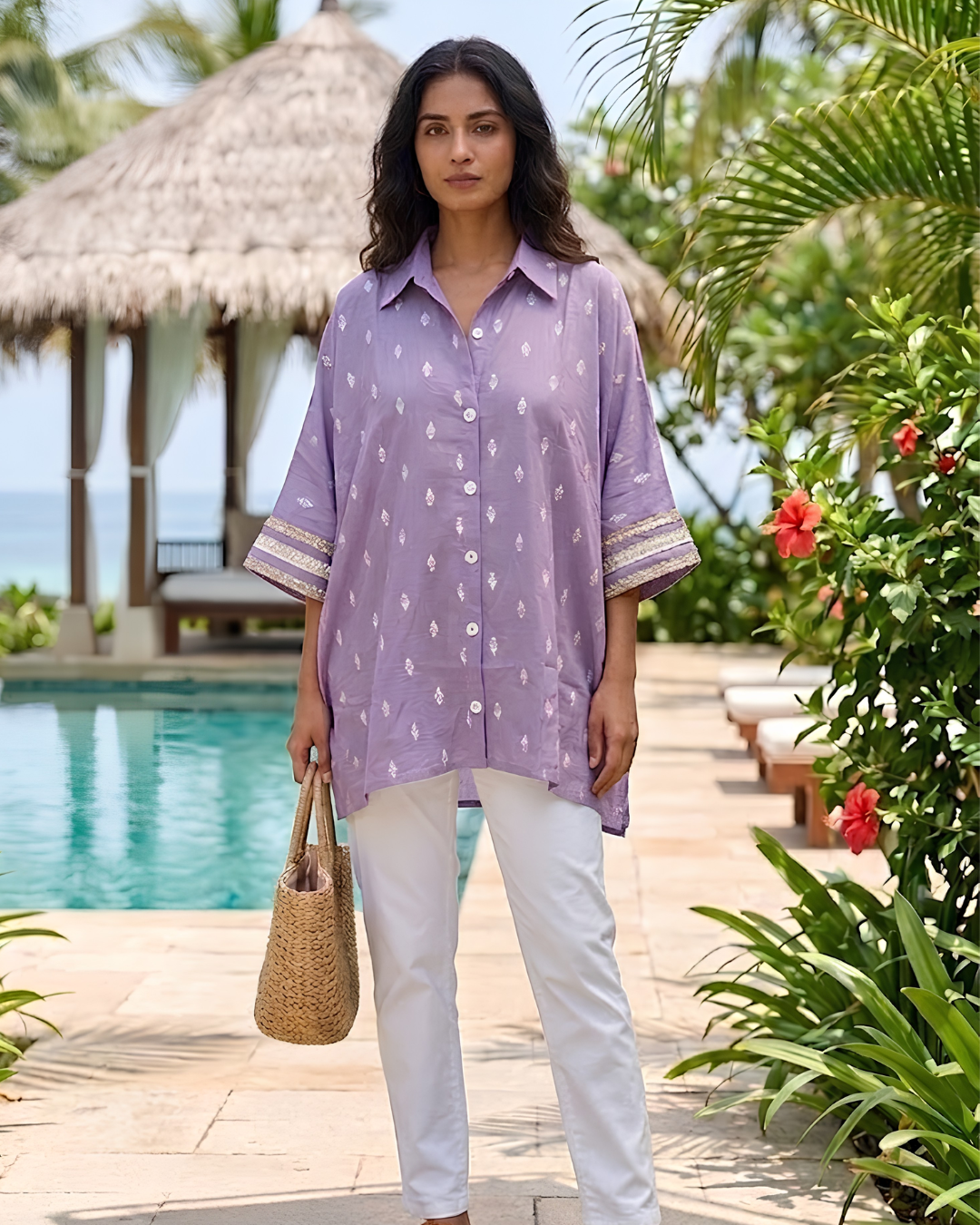 Lilac Kimono Shirt