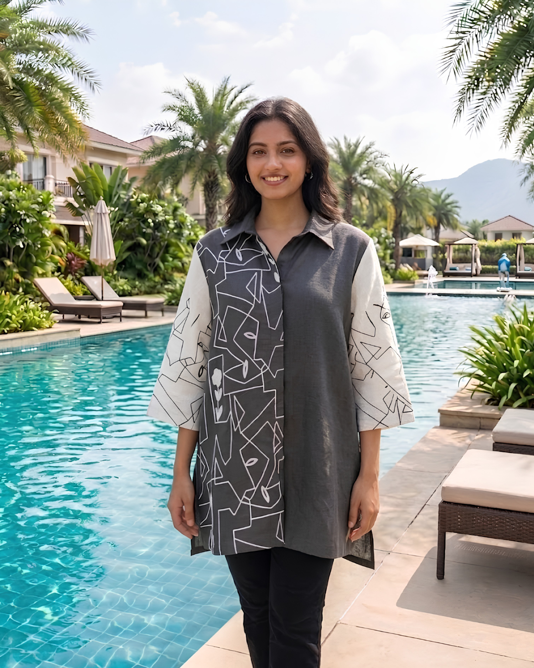 Black & White Abstract Shirt