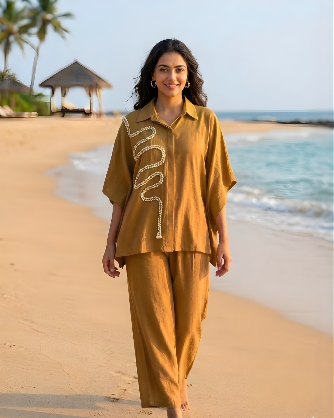 Khakee Kaftan Cord Set