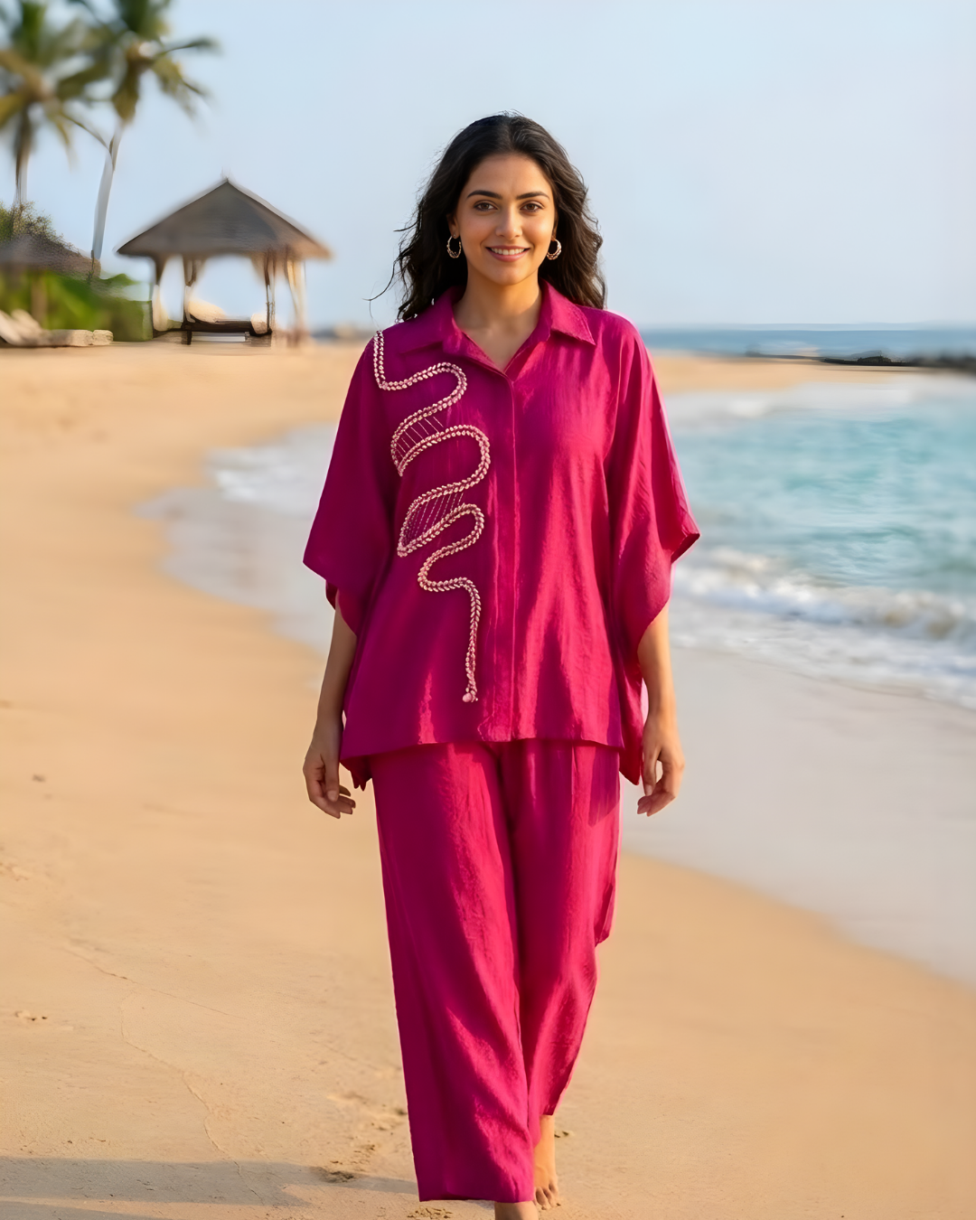 Pink Kaftan Cord Set