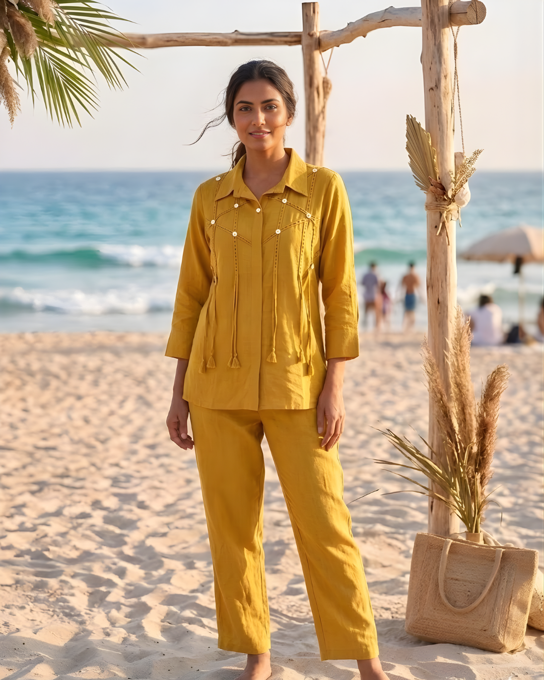 Yellow Tasseled Cord Set