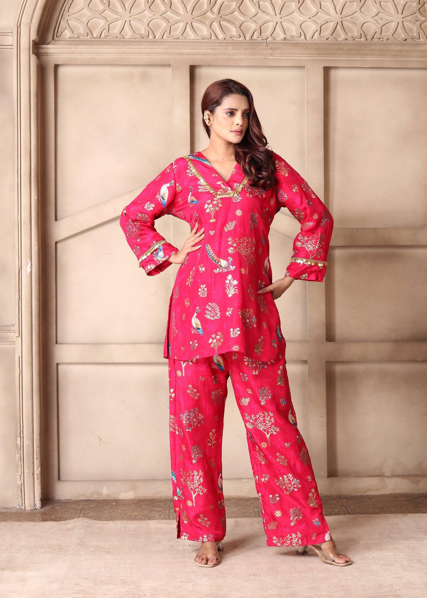 Rani Pink Brocade Cord Set
