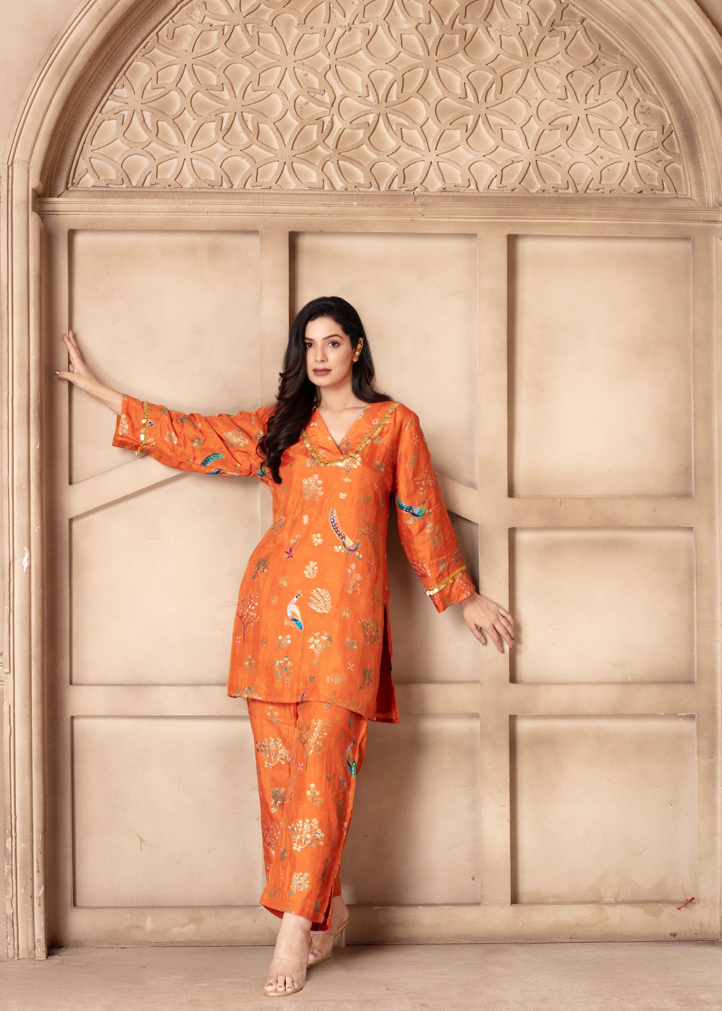 Orange Brocade Cord Set