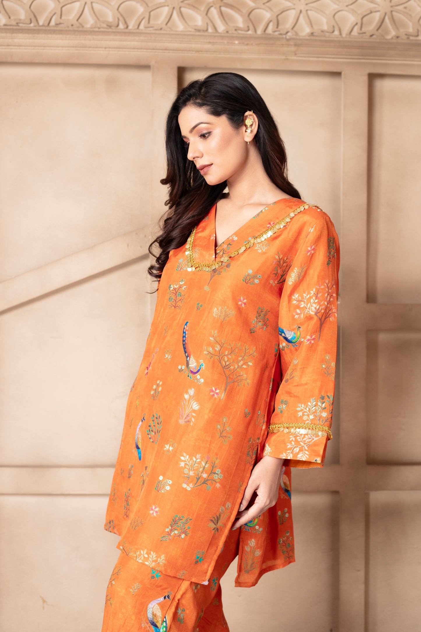 Orange Brocade Cord Set