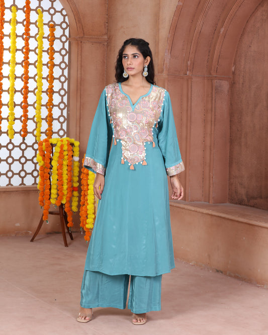 Blue Kurti Set