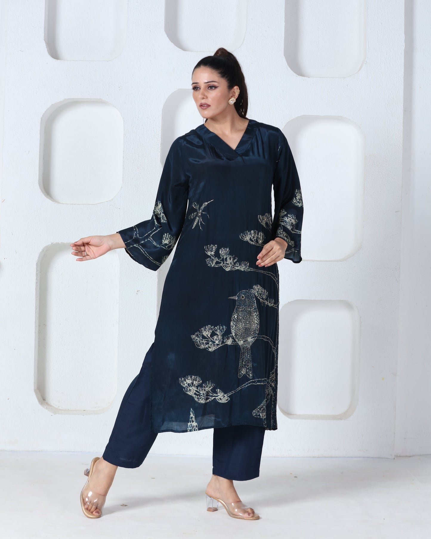 Indigo Printed Kurti Set
