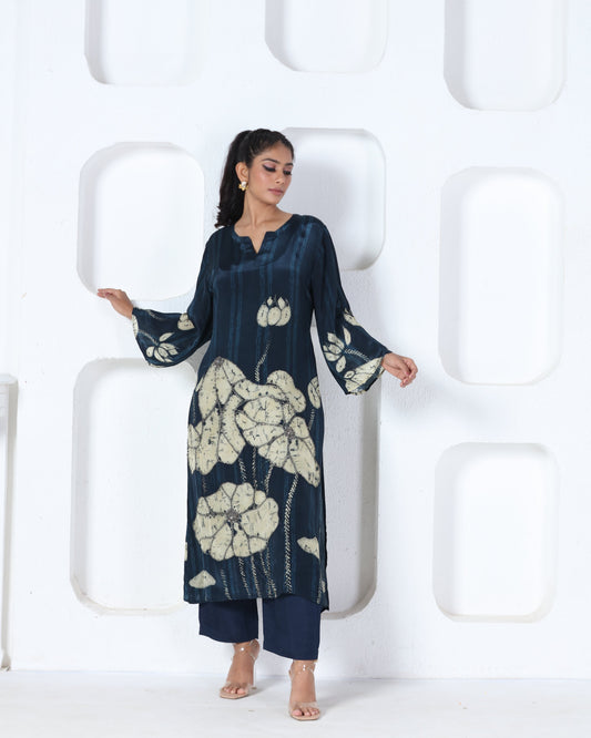 Indigo Printed Kurti Set