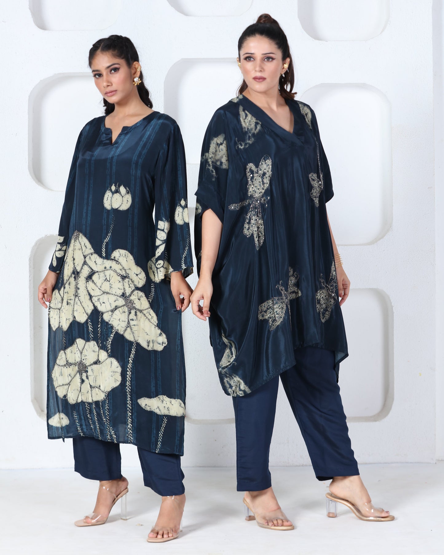 Indigo Printed Kaftan Set