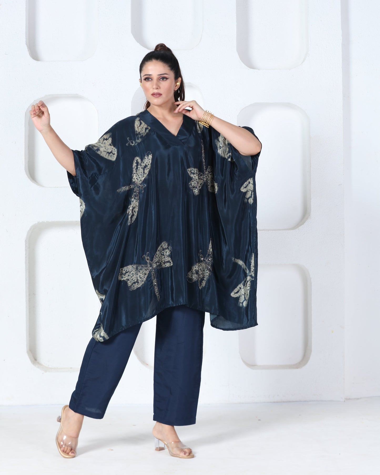 Indigo Printed Kaftan Set
