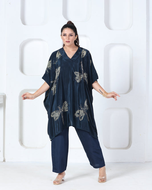 Indigo Printed Kaftan Set